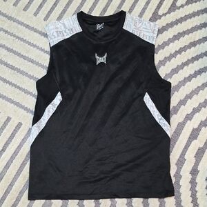 Black and Gray Sleeveless Top